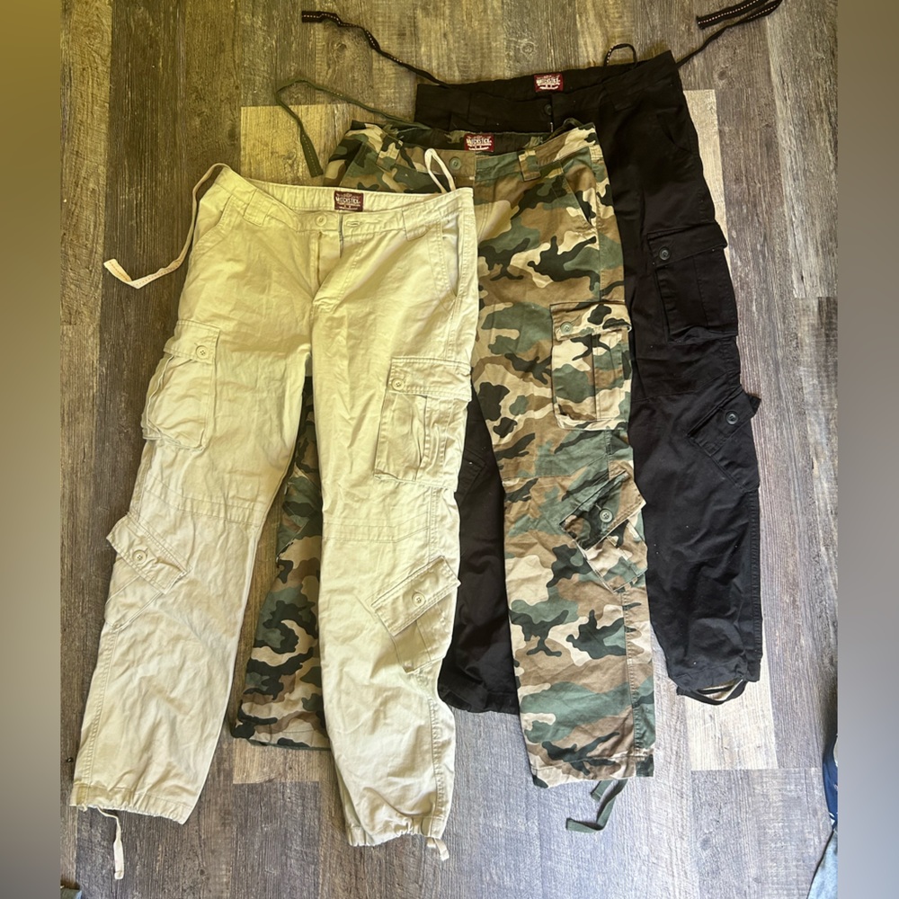 3 Amazon Cargo Pants ( Black, Camo, Tan)